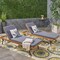 GDFStudio Eileen Outdoor Chaise Lounges Acacia Wood and Eucalyptus Outdoor Cushions Teak Rustic Metal Dark Gray (Set of 2)